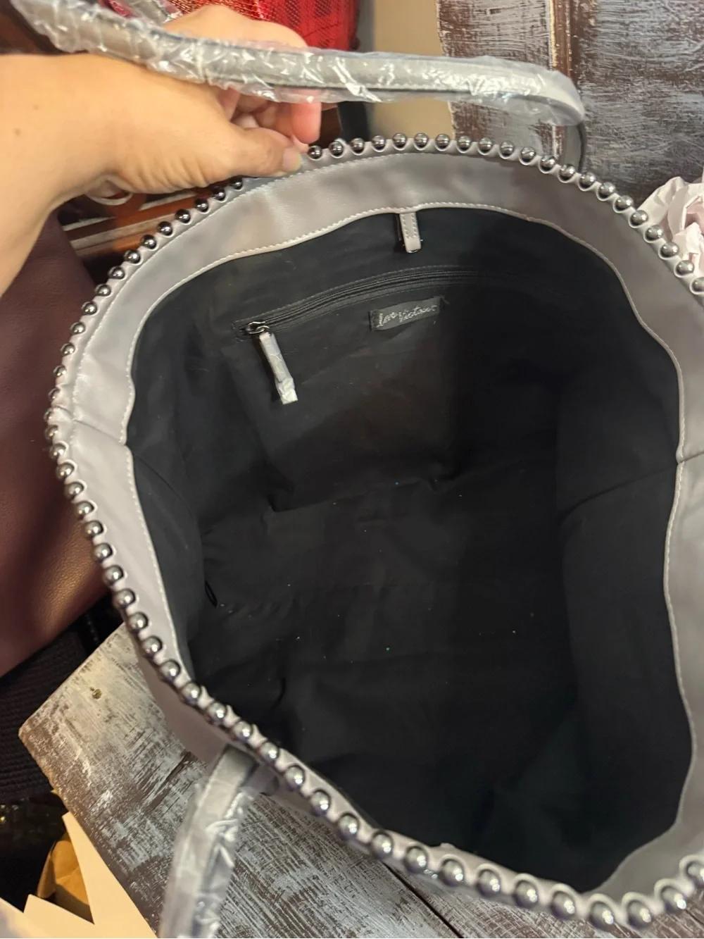Victoria's Secret Taupe Studded Tote